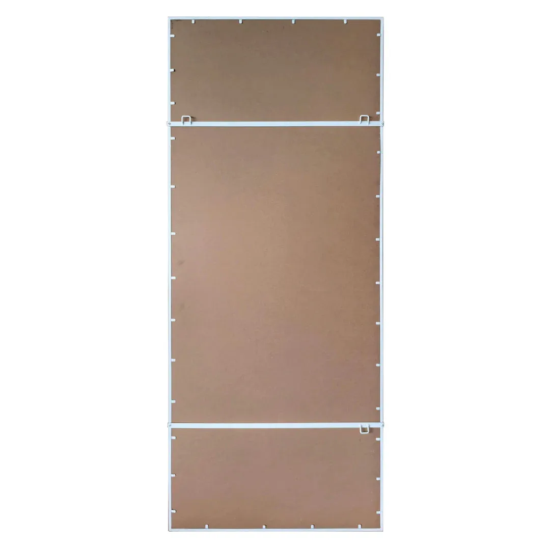 12 Pane White Rectangle Mirror