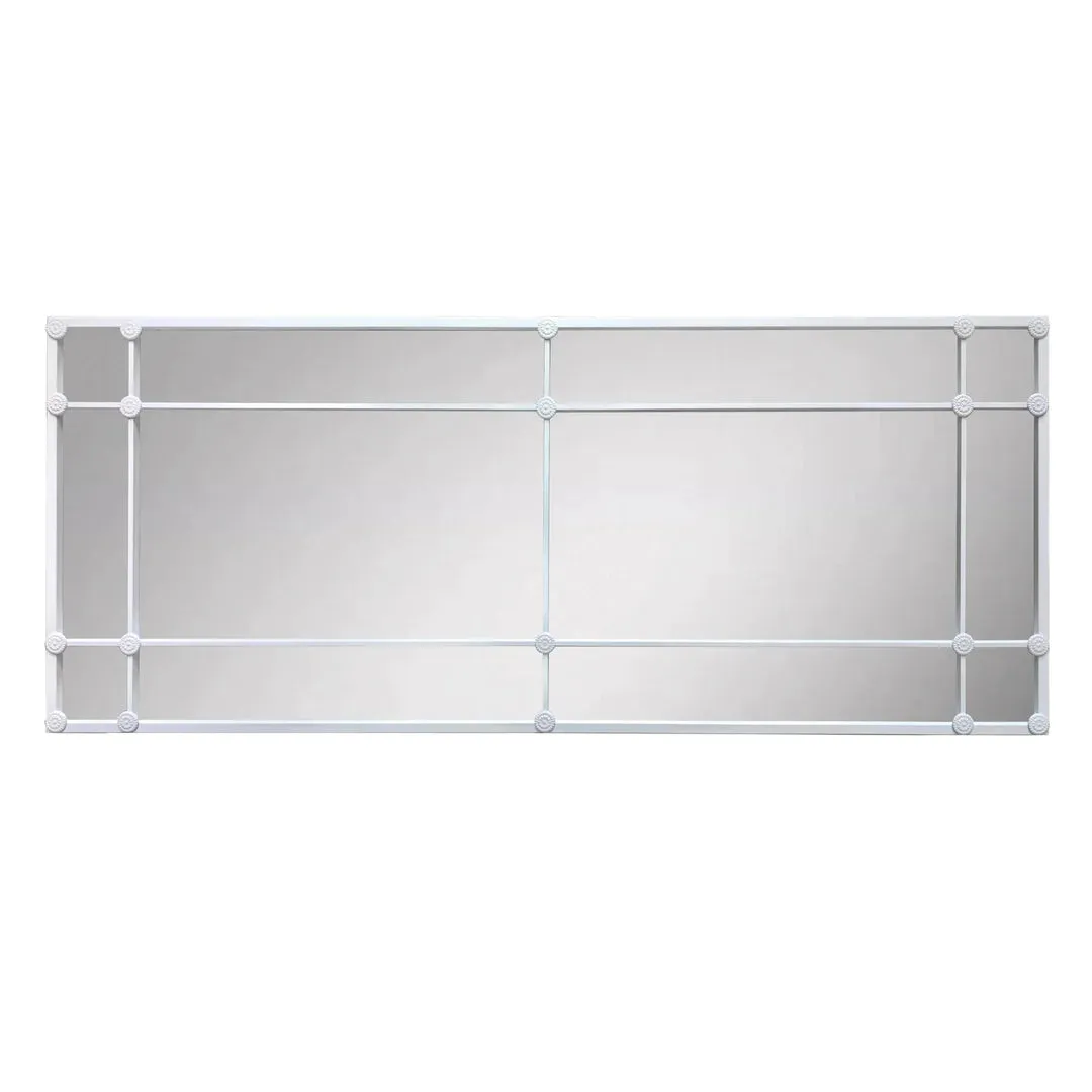 12 Pane White Rectangle Mirror