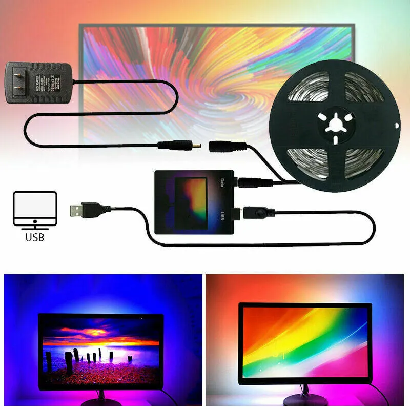 1/2/3/5M 5050 RGB LED Strip Light - 30/60 LEDs, Individually Addressable, 1m to 5m Lengths