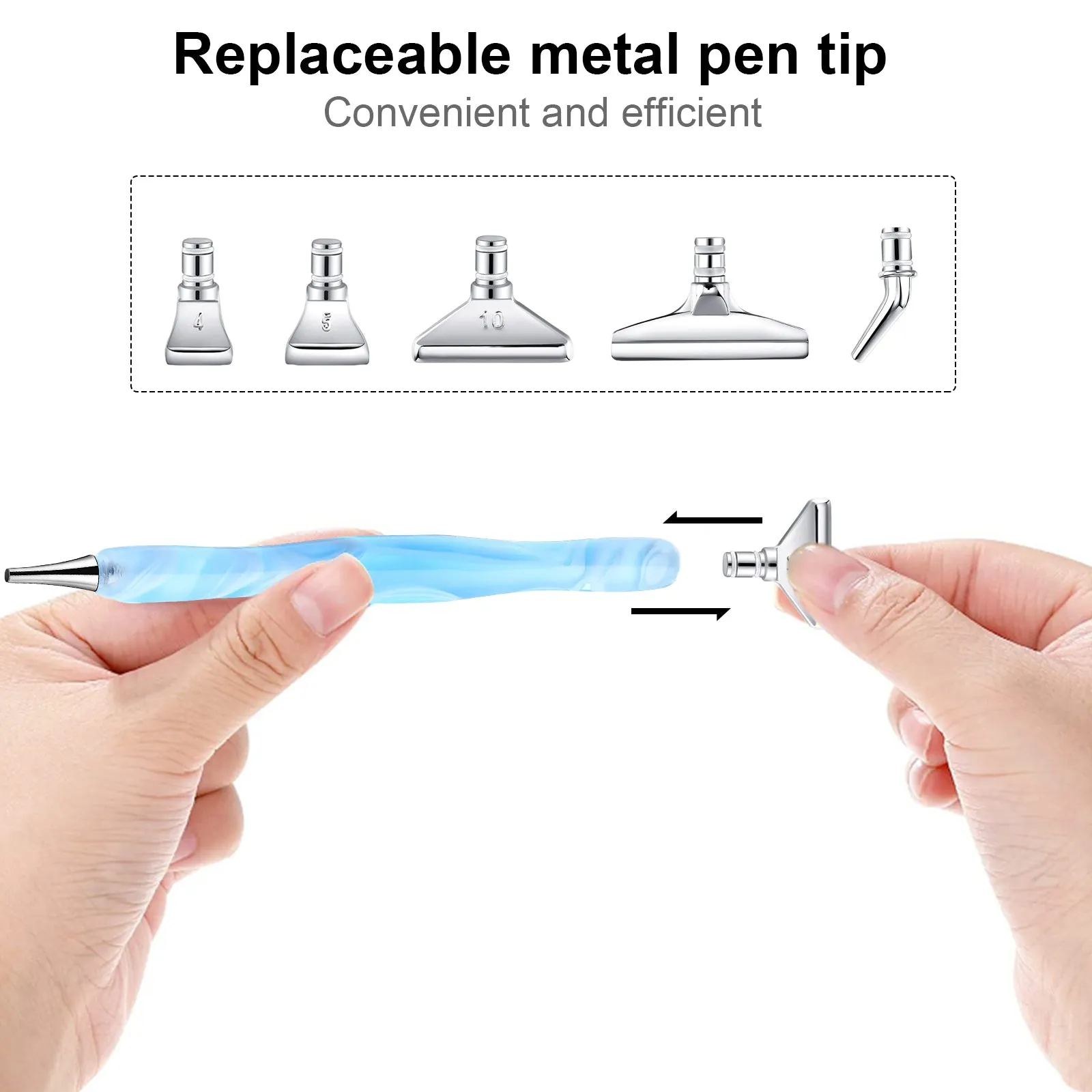 13x Metal 5D Resin Diamond Painting Pen Nibs Set DIY Craft Point Drill Pens