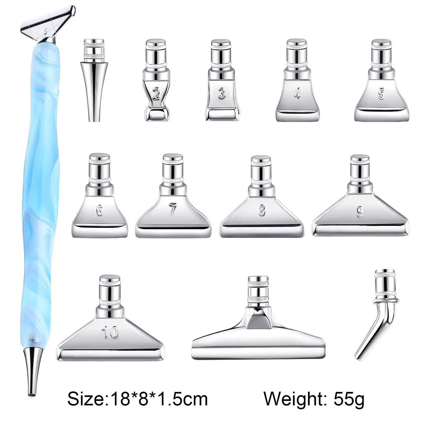 13x Metal 5D Resin Diamond Painting Pen Nibs Set DIY Craft Point Drill Pens