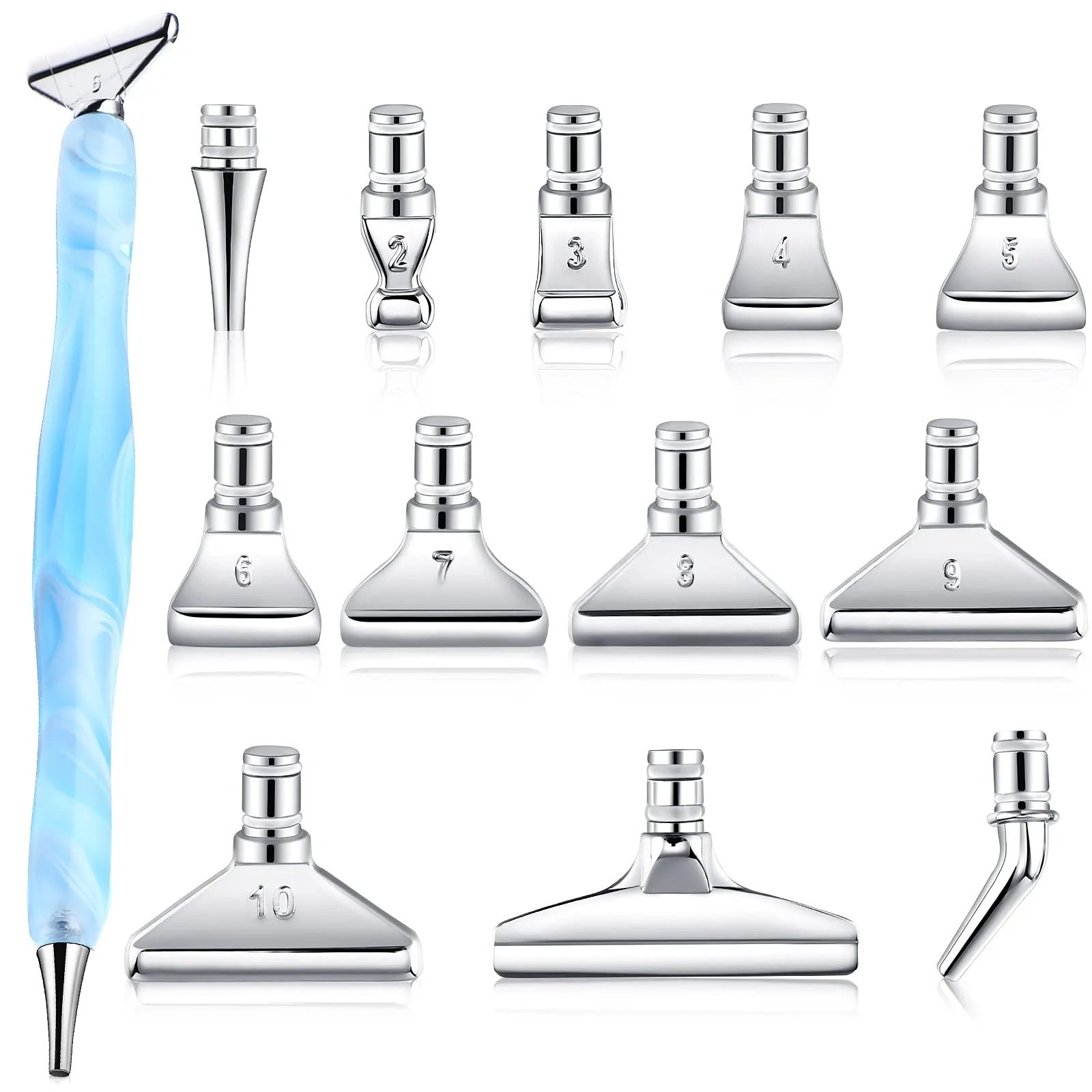 13x Metal 5D Resin Diamond Painting Pen Nibs Set DIY Craft Point Drill Pens