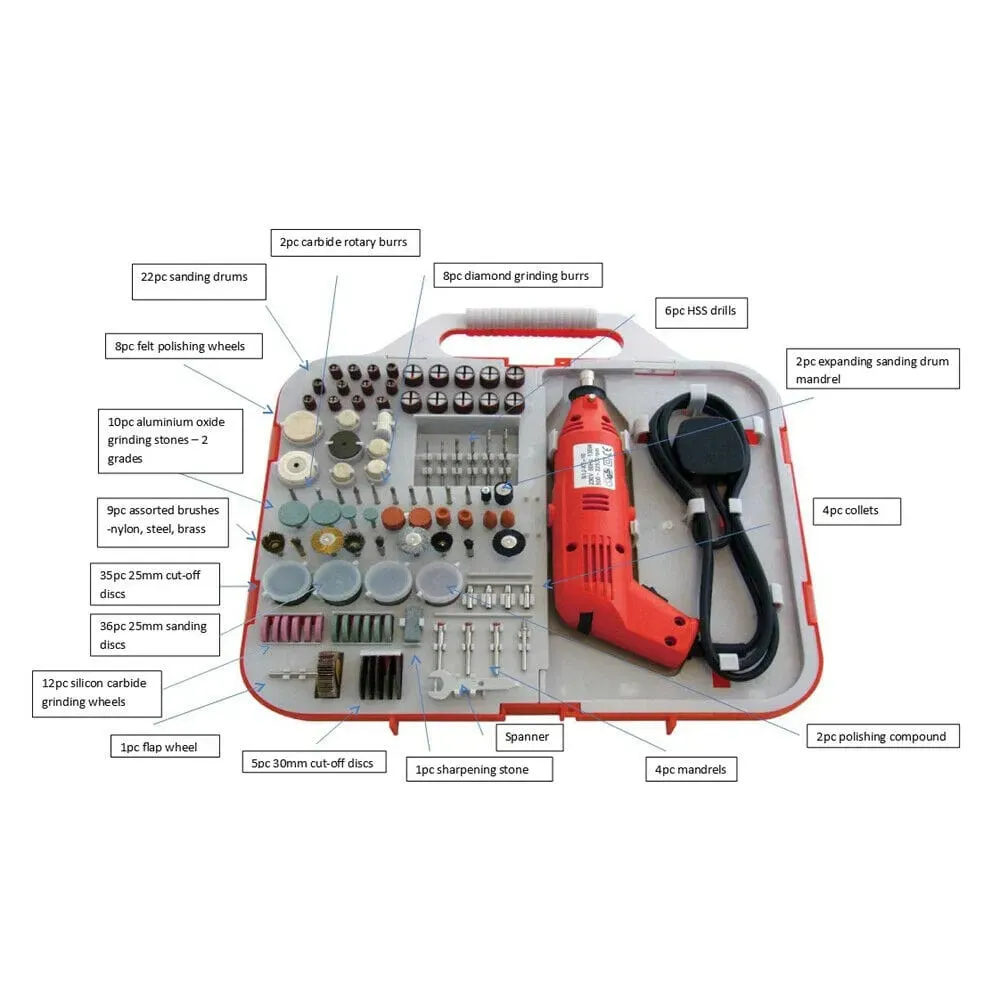 162Pce Dremel Style Electric 130W Rotary Mini Drill & Bits Kit Jewellery Making