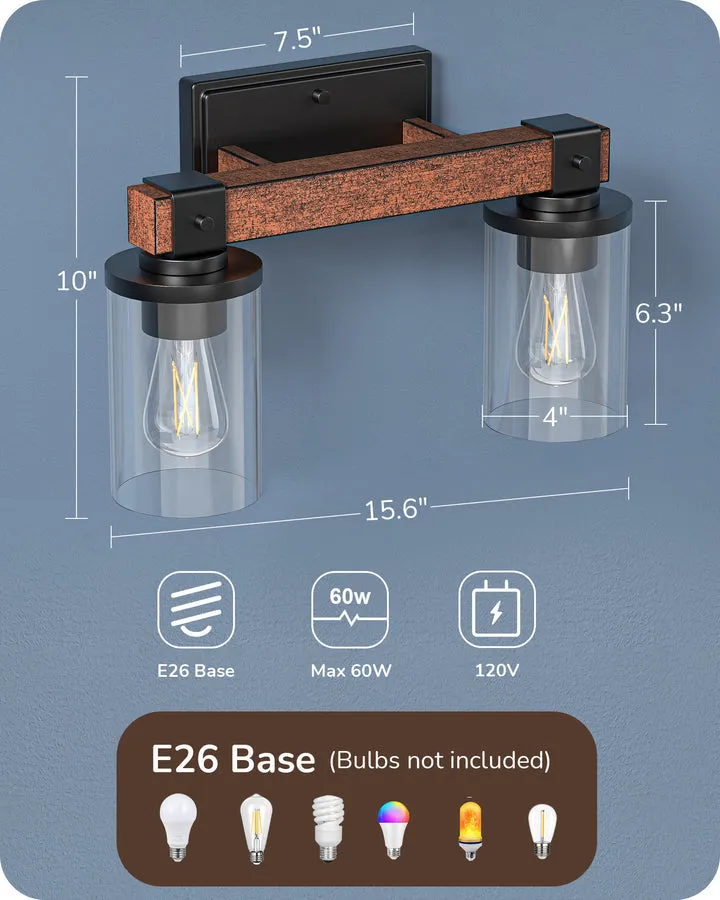 2-Light Farmhouse Vanity Lights for Bathroom-HHVL02F