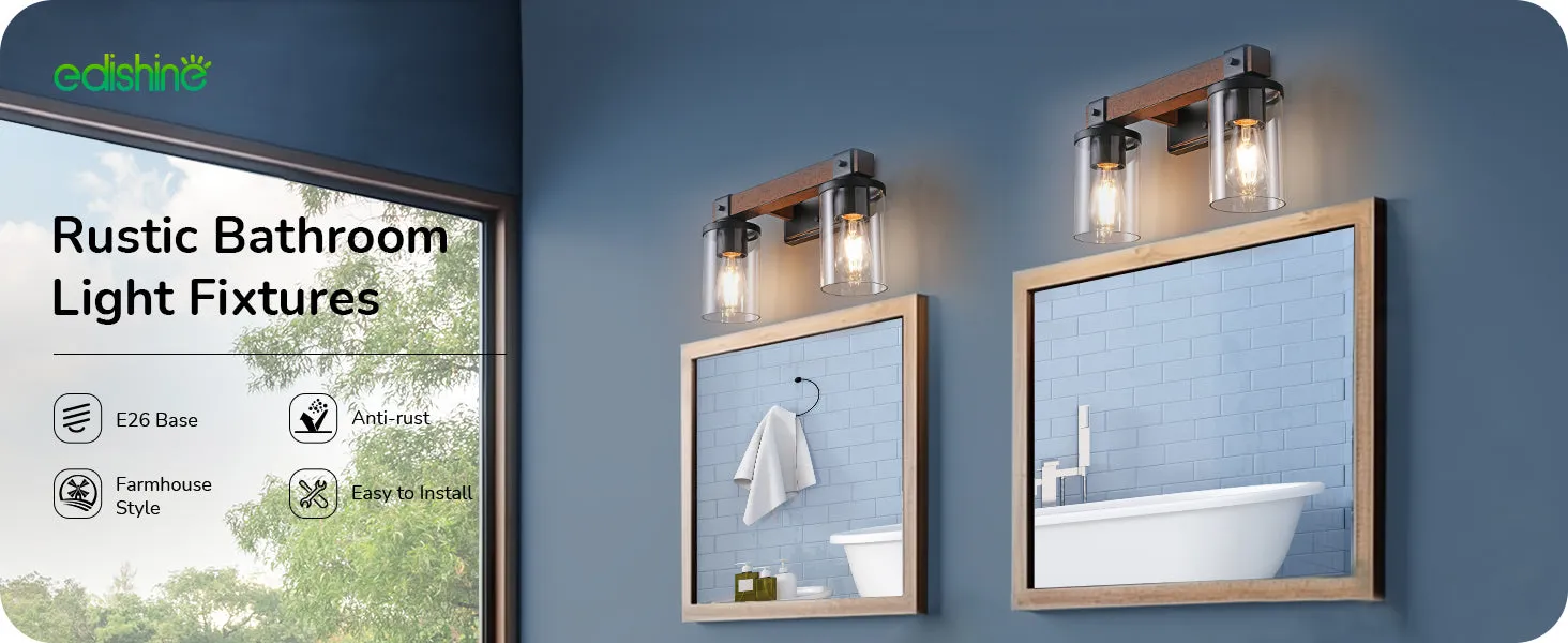 2-Light Farmhouse Vanity Lights for Bathroom-HHVL02F