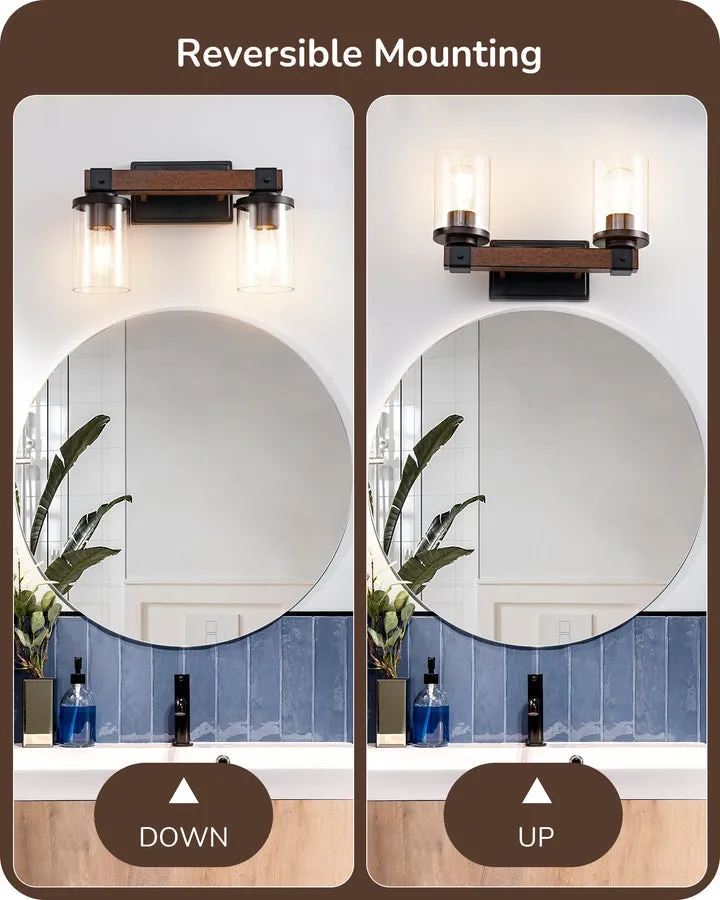 2-Light Farmhouse Vanity Lights for Bathroom-HHVL02F