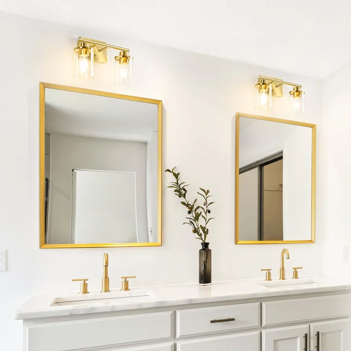 2-Light Gold Bathroom Vanity Light-HHVL04E