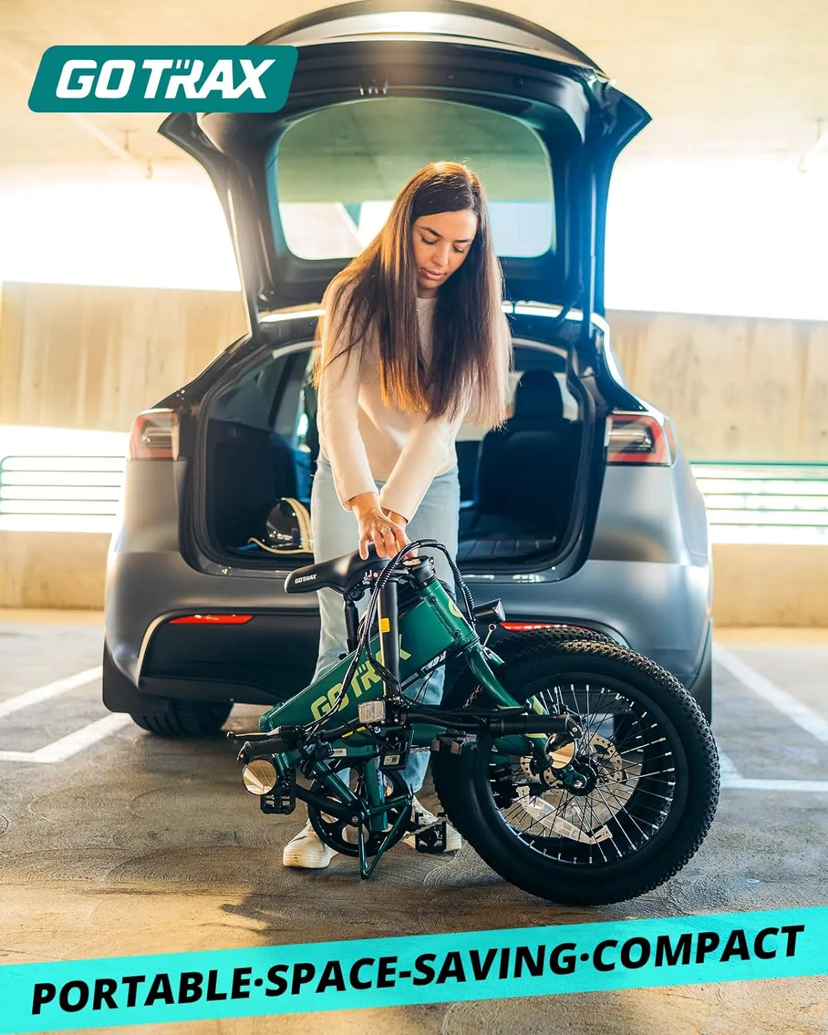 20" Electric Bike, Max Range 50 Miles & 20Mph Power by 350W, LCD Display & 5 Pedal-Assist Levels, with Lock, Rearview Mirror, Phone Holder & Seat Bag