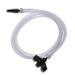 3 cc Standard Syringe Adapter w/ 3 ft. 1/4" OD Tubing - Black Barb-25PK