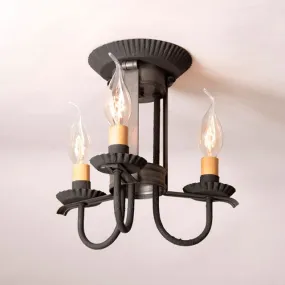 3 Light Amherst Semi-Flush Mount Ceiling Light in Kettle Black