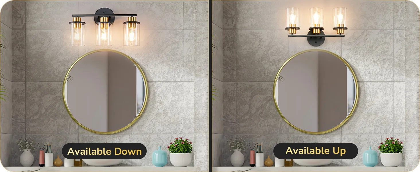 3-Light Bathroom Light Fixtures-HHVL04H
