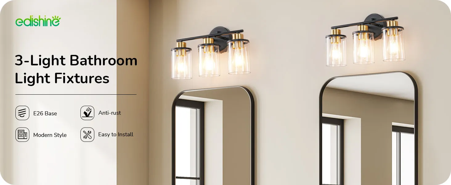 3-Light Bathroom Light Fixtures-HHVL04H
