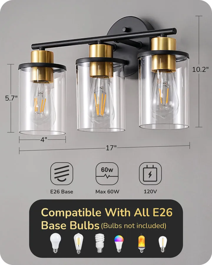 3-Light Bathroom Light Fixtures-HHVL04H