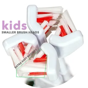 30 Second Smile KIDS Extra Small & Extra Soft Replacement Brush Heads (Also for Adults with Small Mouths)