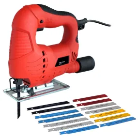 350W Electric Jigsaw   14 Assorted Wood Metal & Plastic Jig Saw Cutting Blades