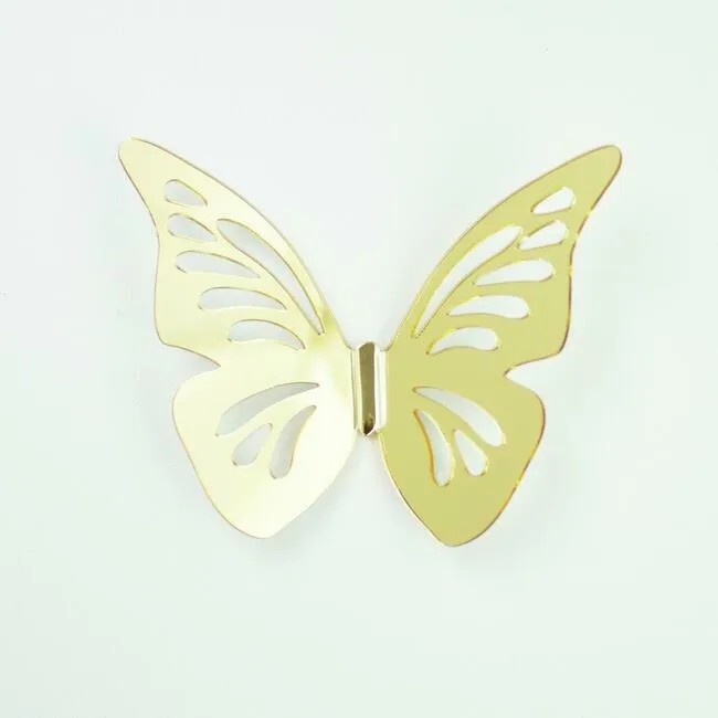 3D Gold Butterflies Peel & Stick Mirrors