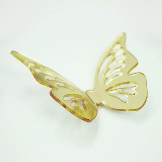 3D Gold Butterflies Peel & Stick Mirrors
