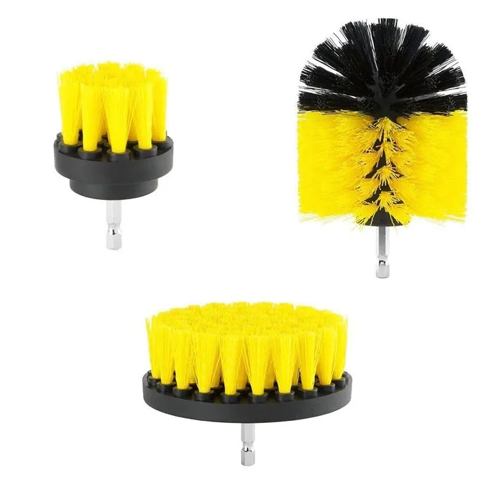 3Pcs/Set Combo Electric Drill Scrubber Brush Kit For Cleaning Kitchen Bathroom