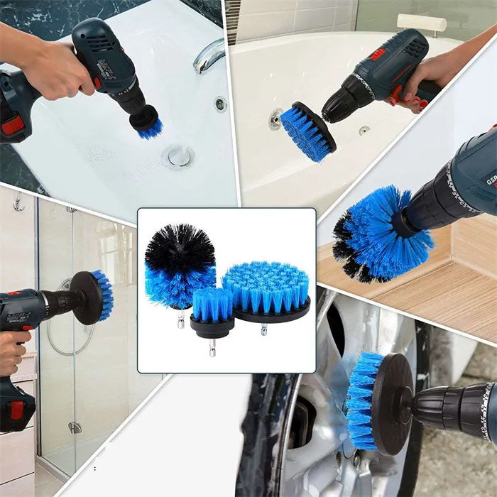 3Pcs/Set Combo Electric Drill Scrubber Brush Kit For Cleaning Kitchen Bathroom
