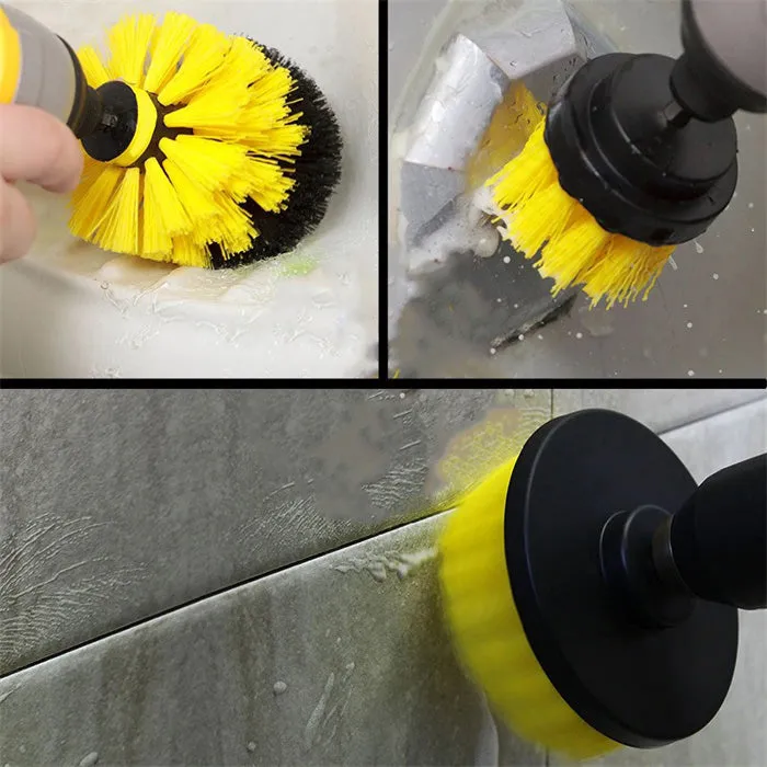 3Pcs/Set Combo Electric Drill Scrubber Brush Kit For Cleaning Kitchen Bathroom