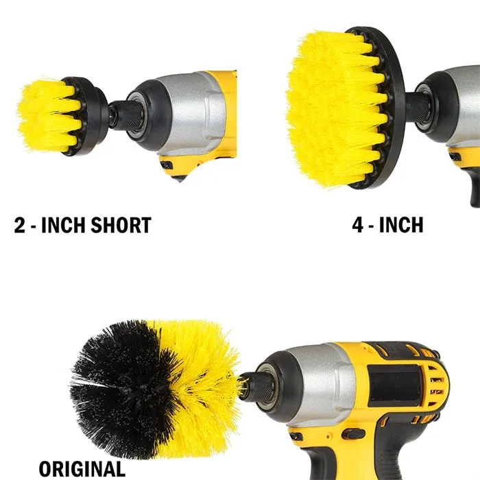 3Pcs/Set Combo Electric Drill Scrubber Brush Kit For Cleaning Kitchen Bathroom