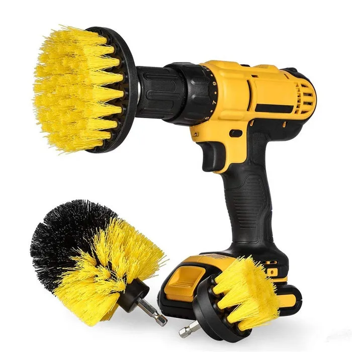 3Pcs/Set Combo Electric Drill Scrubber Brush Kit For Cleaning Kitchen Bathroom