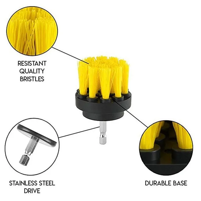 3Pcs/Set Combo Electric Drill Scrubber Brush Kit For Cleaning Kitchen Bathroom