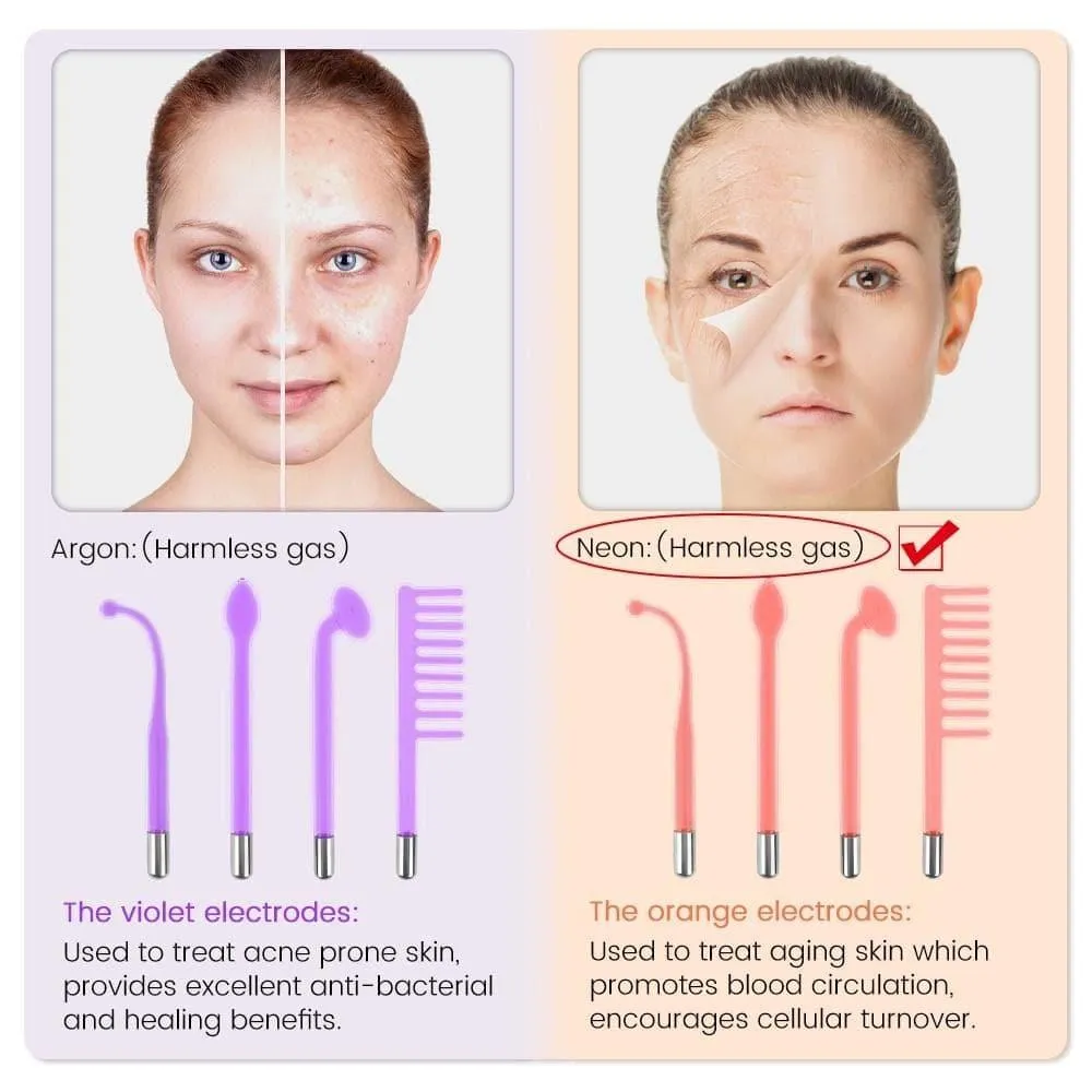 4 in 1 High Frequency Acne Spot Remover with Neon Electrotherapy