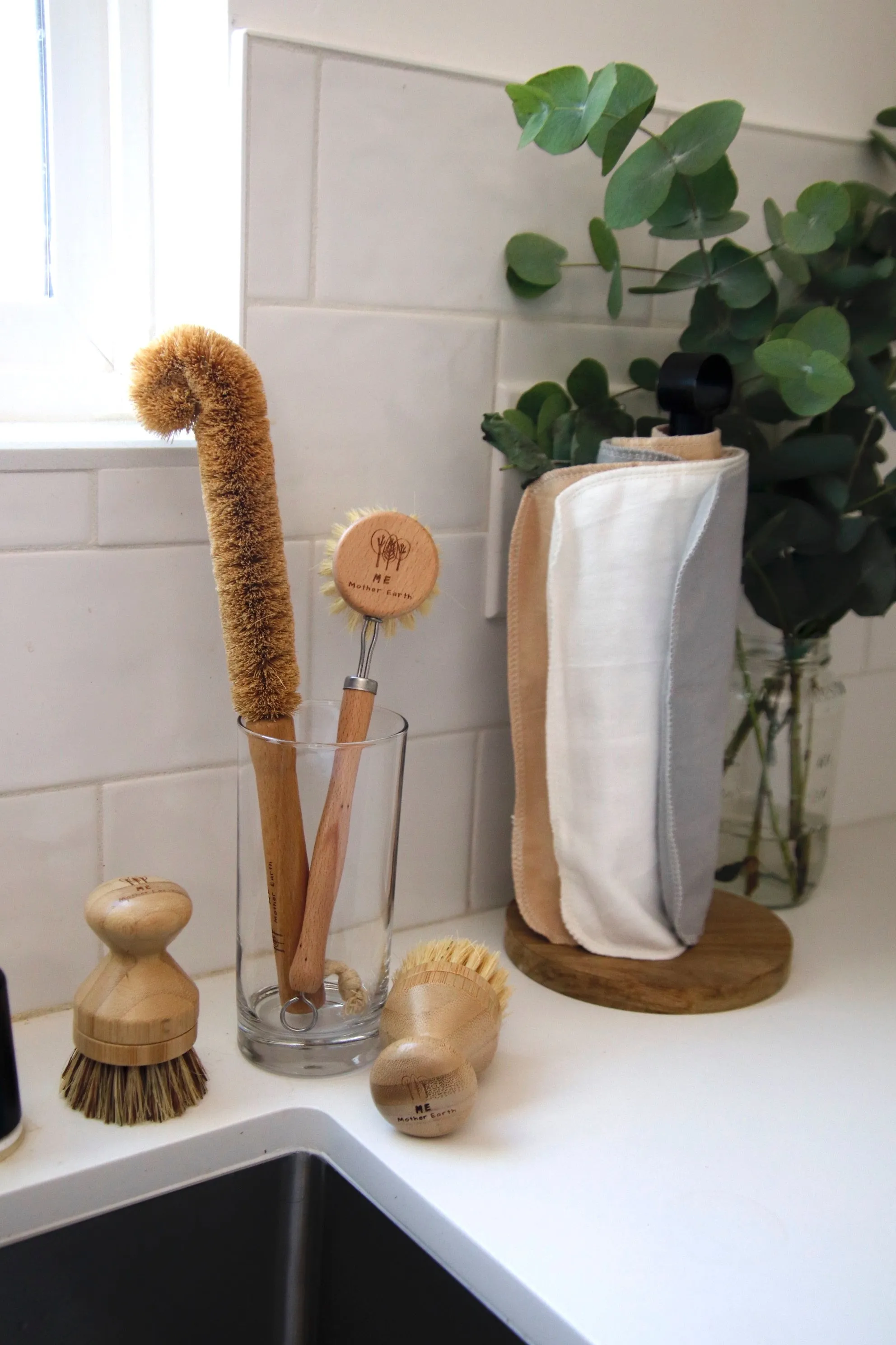 4 Pack Multipurpose Wood   Plant Fiber Cleaning Brushes
