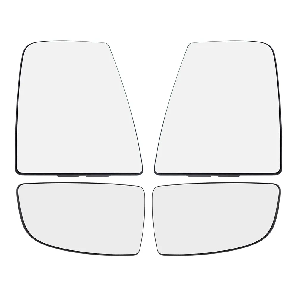 4 Pcs Driver and Passenger Side Tow Mirrors Glass & Base for 2015-2020 Transit