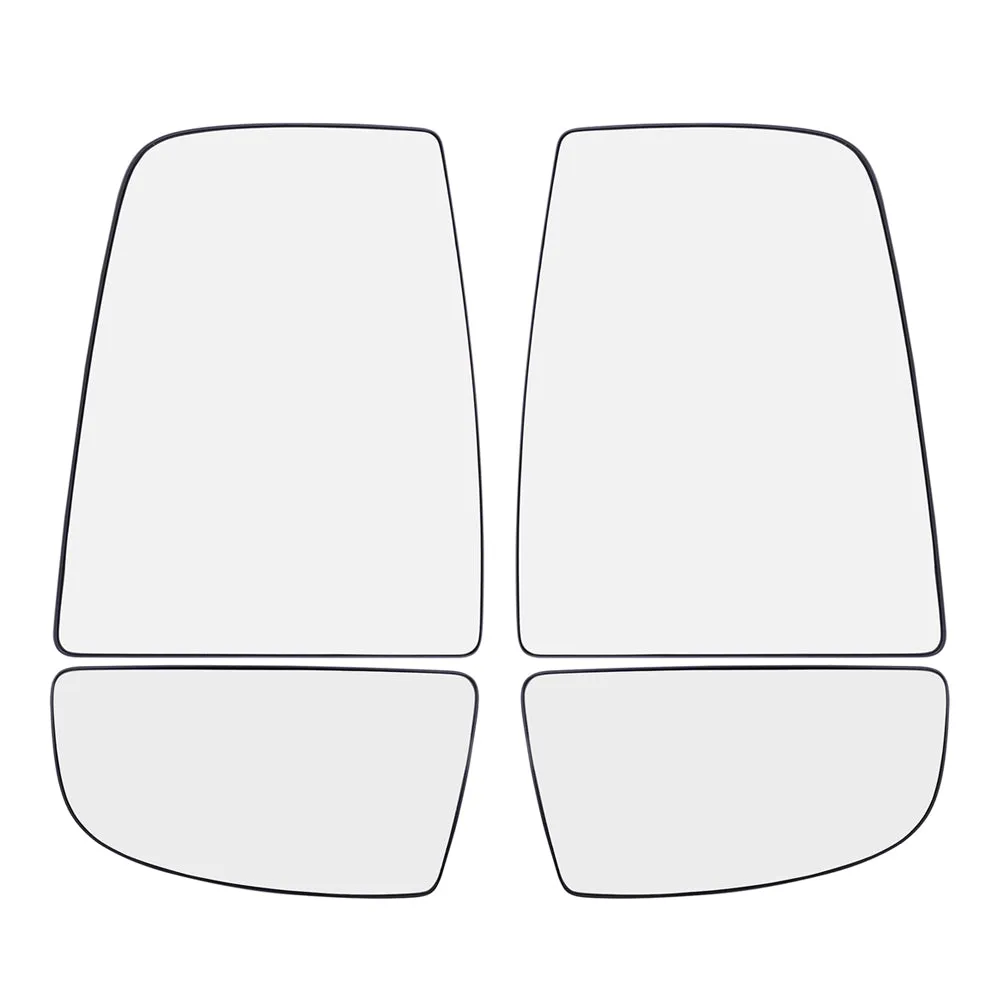 4 Pcs Driver and Passenger Side Tow Mirrors Glass & Base for 2015-2020 Transit