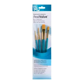 4-Piece Synthetic Gold Taklon Brush Set - 9171