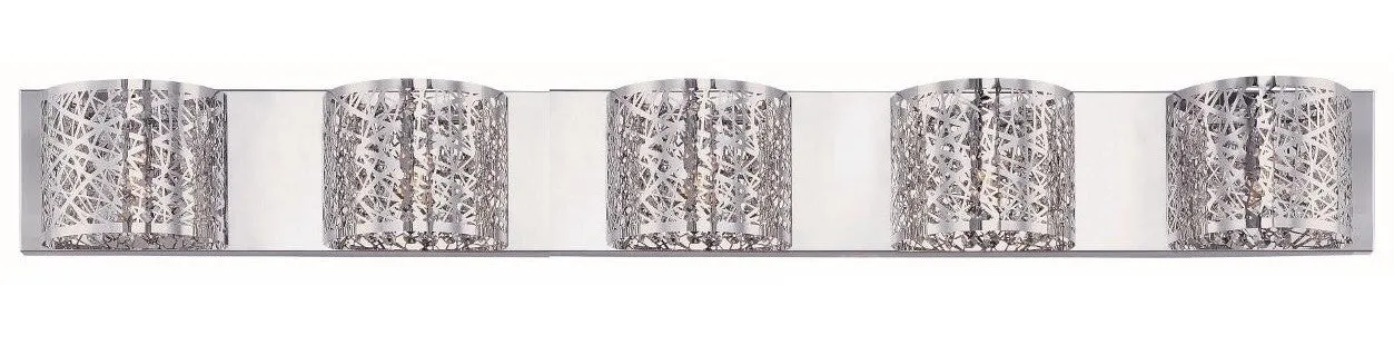 5 Light Wall Light in Chrome (SW2130-5CH)