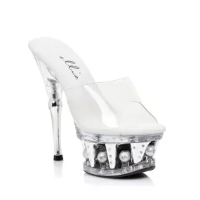629-VANITY 6" Disco Ball Platform/ Clear Mule.