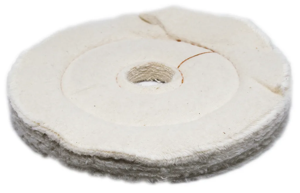 6" x 1/2" x 1" Flannel Cushion Sewn Buffing Wheel