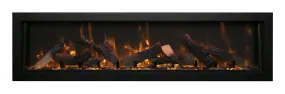 Amantii Deep OD 40” Built In Electric Fireplace W/Black Steel Surround