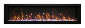 Amantii Deep OD 50” Built In Electric Fireplace W/Black Steel Surround