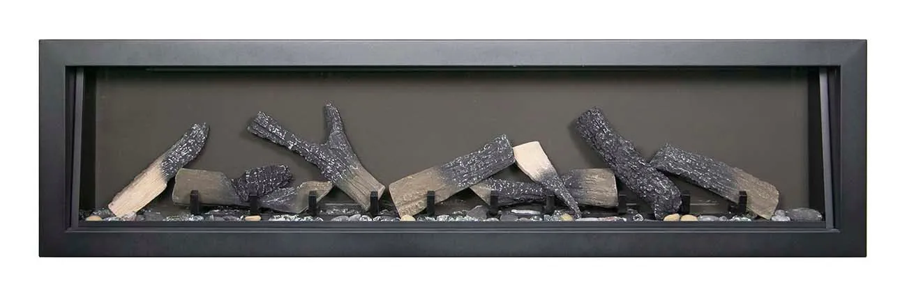 Amantii Deep OD 60” Built In Electric Fireplace W/Black Steel Surround