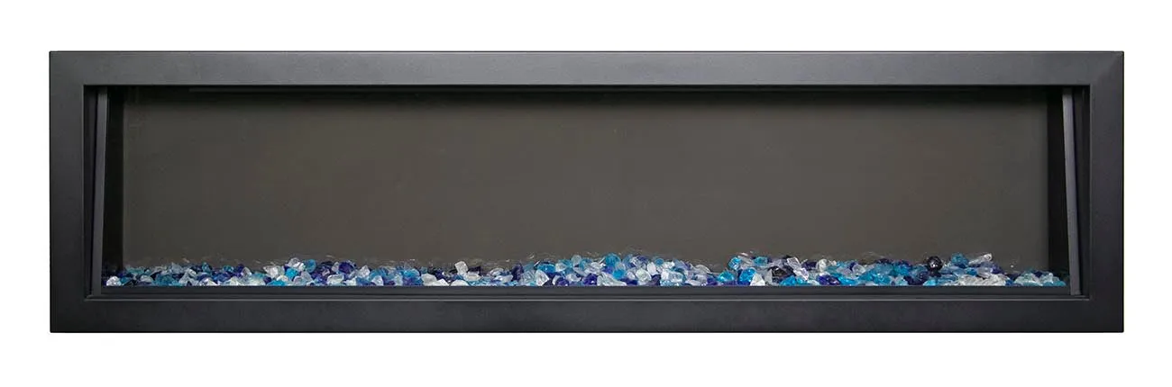 Amantii Deep OD 72” Built In Electric Fireplace W/Black Steel Surround