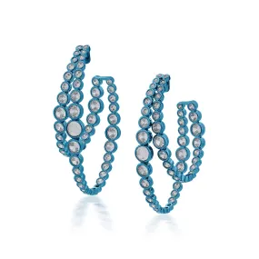 Aqua Blue Double Hoop Earrings