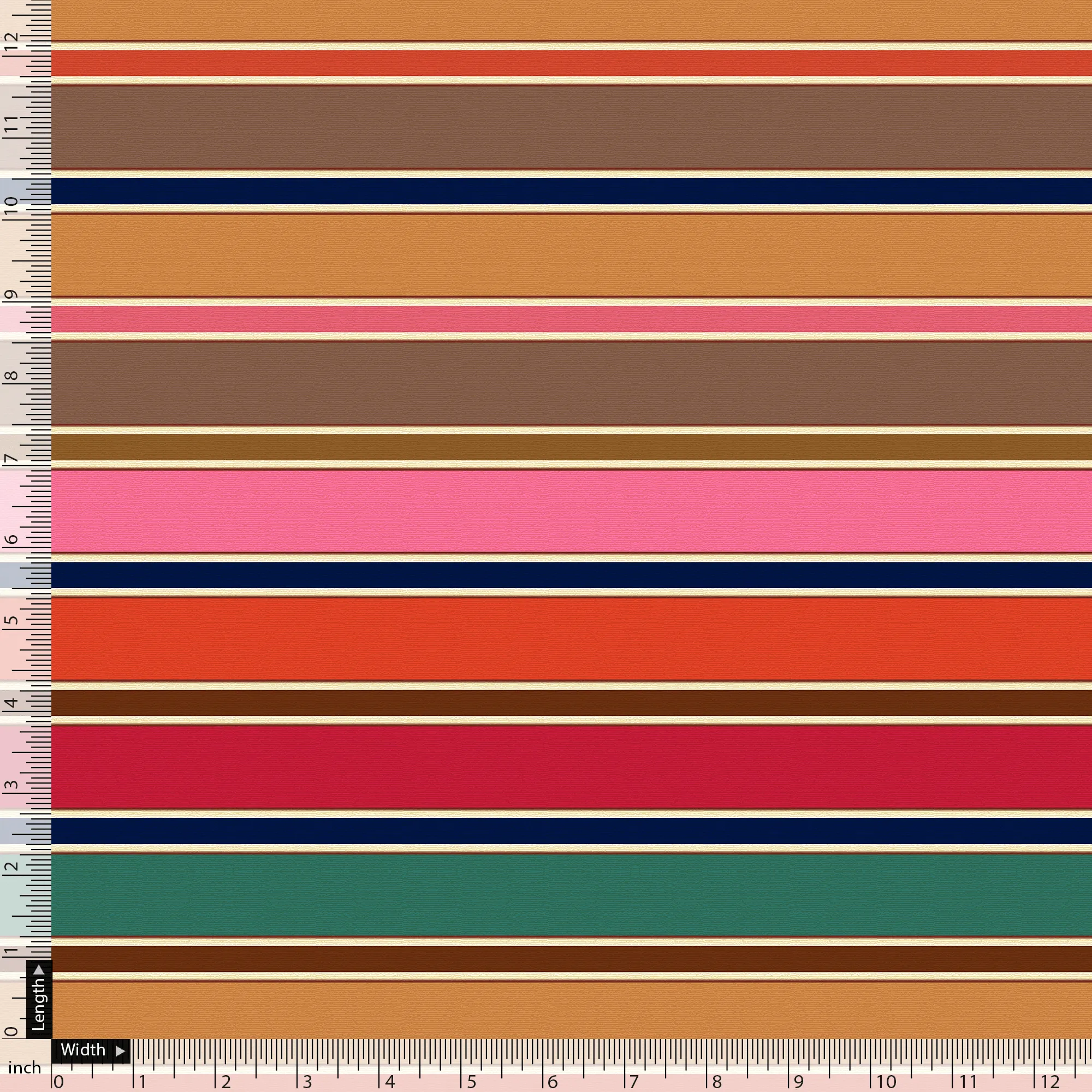 Attractive Hairline Strips Digital Printed Fabric - Weightless
