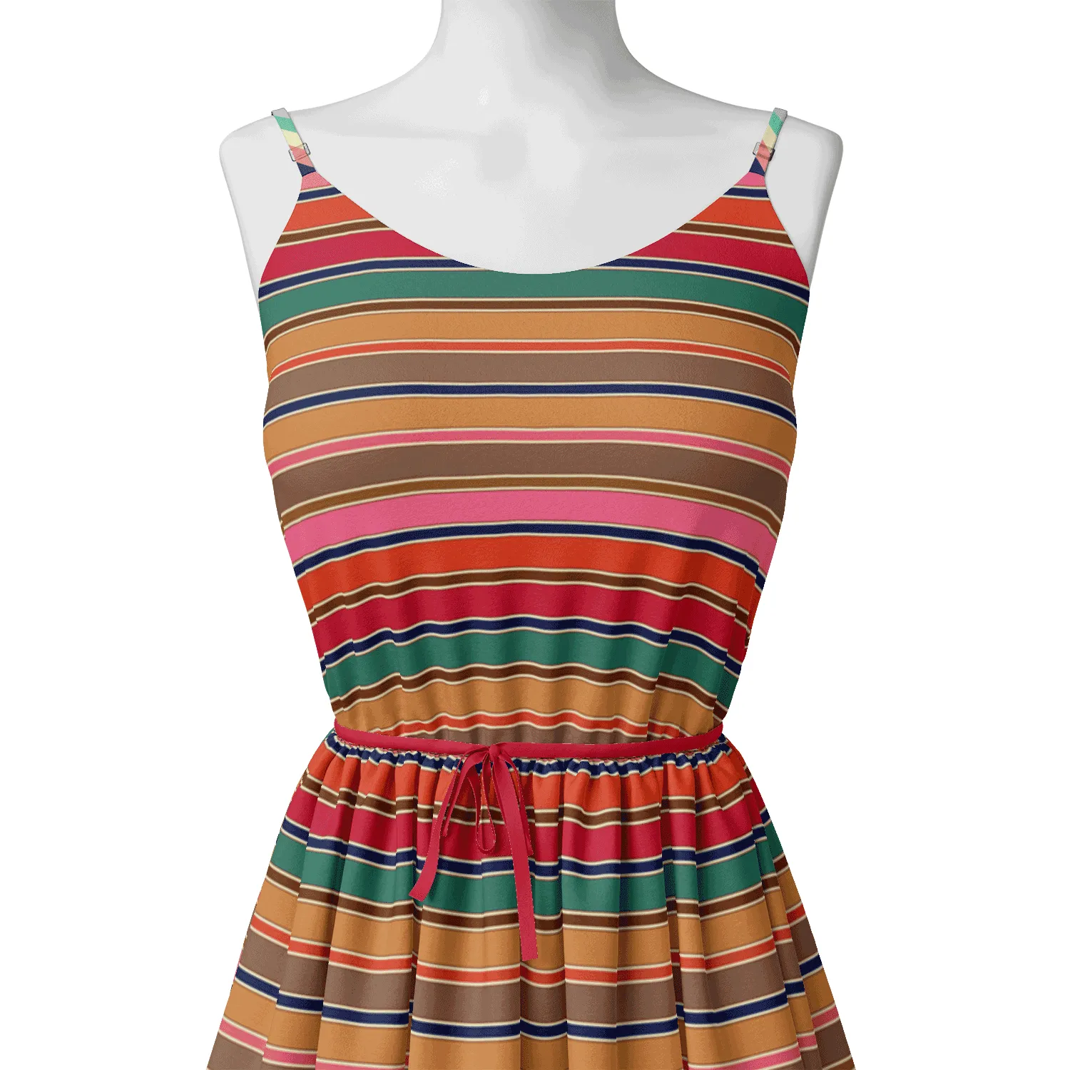 Attractive Hairline Strips Digital Printed Fabric - Weightless