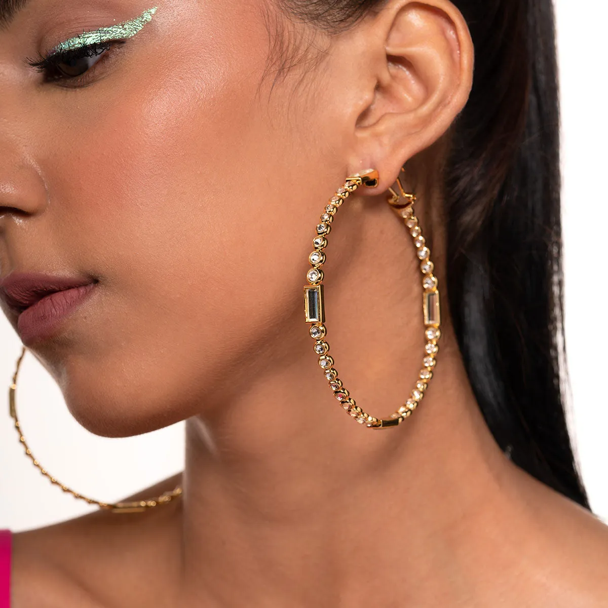 Aura Gold Oversized Hoop Earrings