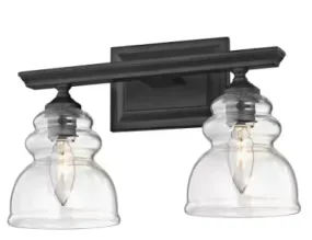 Ballantyne 2-Light Aged Bronze Sconce with Clear Insulator Glass