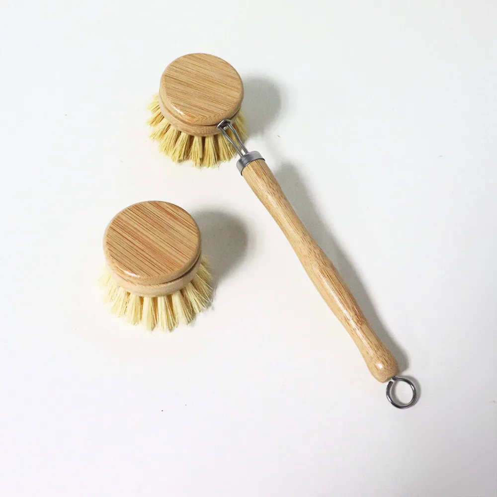 Bamboo Long Handle Dish Brush Replacement Head