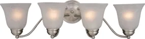 Basix 27.5" 4 Light Bath Vanity Light in Satin Nickel - Ice Shade
