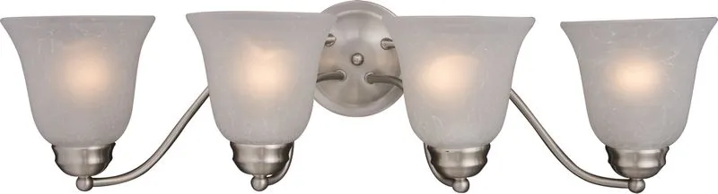 Basix 27.5" 4 Light Bath Vanity Light in Satin Nickel - Ice Shade