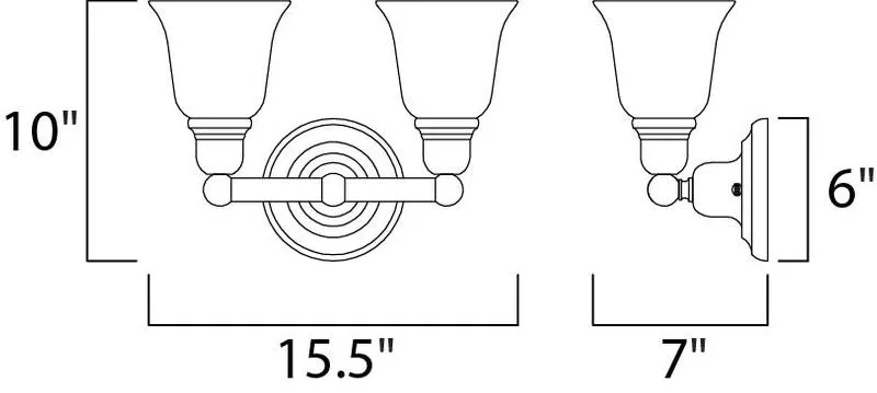 Bel Air 15.5" 2 Light Vanity Wall Sconce in Satin Nickel