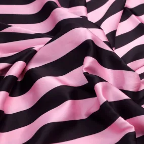 Black and Pink Striped Digital Printed Fabric