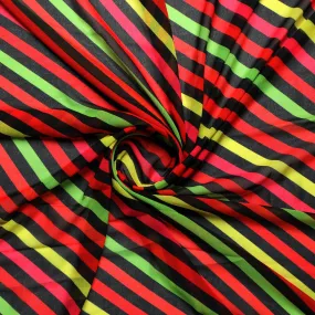 Black Regimental Strips Weightless Printed Fabric